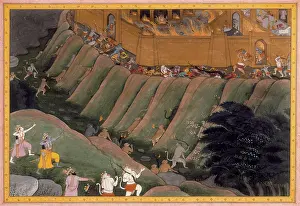 Adventures Prints: The Siege of Lanka, Folio from a Ramayana (Adventures of Rama)