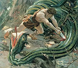 Death Prints: Siegfried kills the dragon, Song of the Nibelungs
