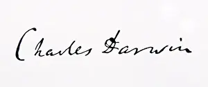 19thcentury Prints: Signature of Charles Darwin (1809-1882) an English naturalist and geologist