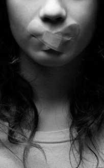 Activist Prints: Silenced teenage girl, conceptual image