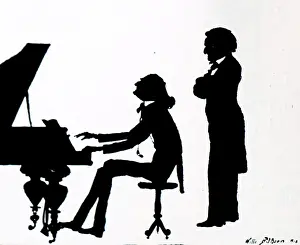 Musical Prints: Silhouette of Franz Liszt (1811-1886) Hungarian composer