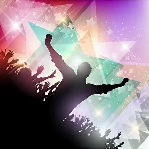 Menschenmenge Prints: Silhouette of a Party Crowd on an Abstract Silhouette of a party crowd on an abstract background Copyright