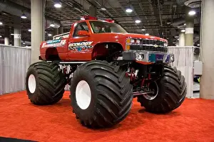 Parked Prints: Silverado monster truck red