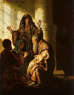 Harmensz Prints: Simeon's Prophecy to Mary, Rembrandt, Harmensz van Rijn, 1628