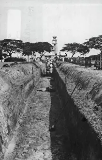 Countries Prints: Singapore Digs In - Singaporeans Digging defences in their capital
