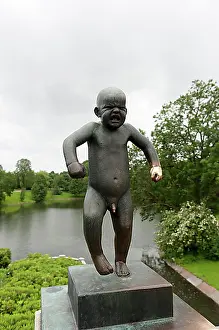 Jacks Prints: 'Sinnataggen', angry boy, bronze statue by Gustav Vigeland