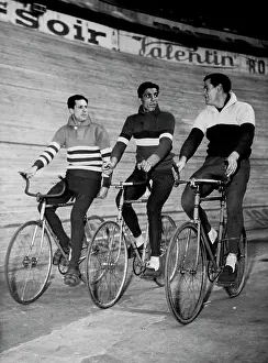 Bicycle Prints: Six-Day Cycle Race In Paris -- Left to Right ; Alfred Strom of Australia; Gerit Peters of Haarlem