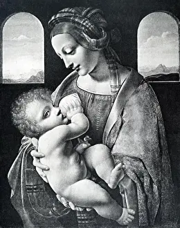 Vinci Prints: Sketch of Madonna Litta by the workshop of Leonardo da Vinci