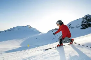 Actions Prints: Skier, telemark skiiing, Hochstubai, Tirol, Austria, Europe