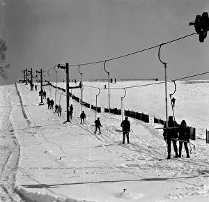 In A Row Prints: Skiing
