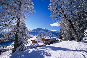 Holidays Prints: Skiing Region Hausberg, Garmisch-Partenkirchen, Upper Bavaria, Bavaria, Germany