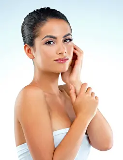 Soft Prints: Skincare, face and portrait of woman in studio with natural