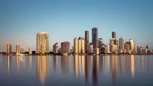 Spiegelung Prints: skyline, miami, miami river ** skyline