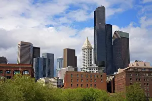 City Location Prints: Skyscrapers in a city, Pioneer Square, Seattle, King County, Washington State, USA