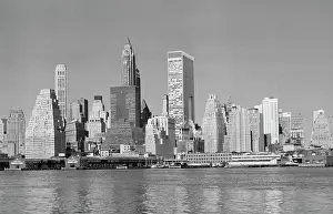 Dense Prints: Skyscrapers on the waterfront, Manhattan, New York City, New York, USA