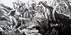Mythological Prints: The Slaughter of the Mammoth by Viktor Vasnetsov (1848-1926)