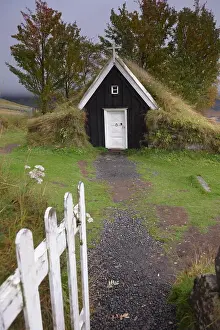 Circa Prints: Small church at Nupsstadur, under Lomagnupur cliffs