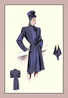 Runway Prints: Smart Coat, Tailored Women's Dresses - 1946