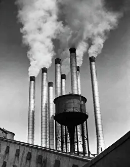 Smog Prints: Smoke emitting from smoke stacks