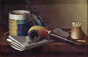 Newspaper Prints: Smoking Scene William Michael Harnett (1848-1892 American)