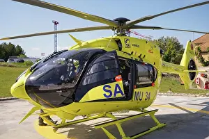 Helicopter Prints: The SMUR helicopter transports patients 24 hours a day, 7 days a week