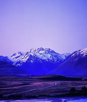Calm Prints: Snow capped mountains in the Mackenzie District near Lake Tekapo - South Island
