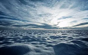 Arizona Prints: A snow covered field and a view to the horizon