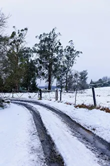 Midlands Meander Prints: Snow scene near Currys Post. KwaZulu Natal Midlands. South Africa