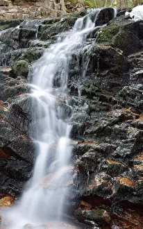 Conservation Prints: Snyder Brook Scenic Area - Gordon Falls along Snyder Brook during the spring months in Randolph