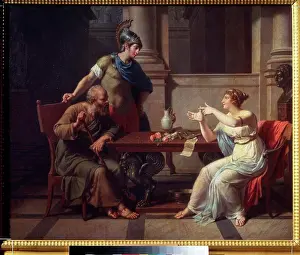 Seat Prints: Socrates talking with Athenian woman by Nicolas Andre Monsiaux
