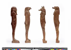 Sons Prints: Four Sons of Horus. Egypt, 26th dynasty (circa 664-525 B.C.). Sculpture. Wood