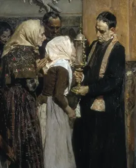 Spaniard Prints: SOROLLA, Joaqun (1863-1923). Kissing the Relic