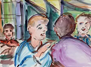 Communication Prints: Sotto Voce, 2020, Richard H. Fox (b.1960/American), Watercolor on Paper