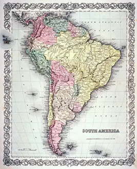 Maps Prints: South America C. 1885 Made by J.H. Colton & Co