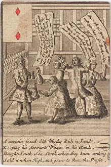 Prosperity Prints: South Sea Bubble Playing Card by Anonymous / Private Collection/ ca 1720/ England/ Copper engraving