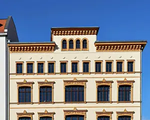 Saxony Prints: Southwest corner of the Markrgalerie, Leipzig, Saxony, Germany