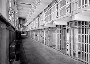 Southwest Prints: Southwest view on Cell Block A in Alcatraz Prison