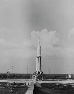 Stationary Prints: Space rocket on launch pad