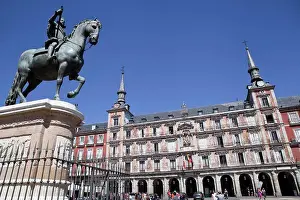 Horseback Prints: Spain, Madrid, Statue of King Philip III on horseback, Plaza Mayor