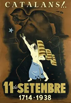 Spaniard Prints: Spanish Civil War. Catalans!