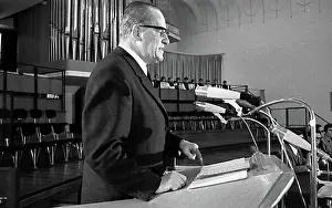 North Rhine Westphalia Prints: The SPD politician Herbert Wehner gave a speech in a church in the Ruhr area
