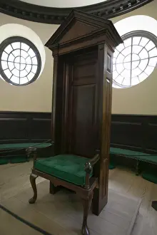 Virginia Prints: Speaker's Chair in Capitol Building of Colonial Williamsburg