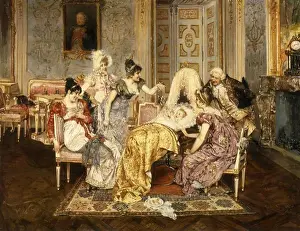 Medium Group Of People Prints: A Special Moment. Leopold Schmutzler (1864-1941). Oil on canvas. 63.5 x 82.2cm