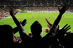 With Each Other Prints: Spectators in a stadium during a football match