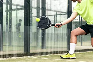 Erwachsene Prints: spieler, rückschlagspiel, padel-tennis