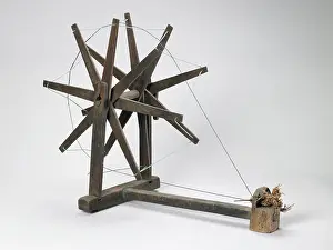 Rope Prints: Spinning Wheel, 29 1/2 x 17 7/8 x 41