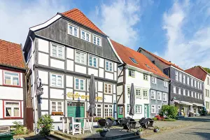 Deutschland Prints: square Vreithof, half-timbered houses