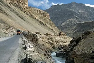 Arid Prints: Srinagar_Leh road in Yapola Gorge, from Lamayuru down to Indus Valley, Ladakh, India, Asia