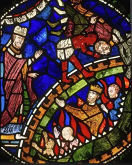 Archbishop Prints: St Dunstan saving King Edwy from the jaws of hell Canterbury Cathedral