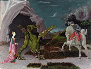 Mystery Prints: St. George killing dragon by Paolo Uccello
